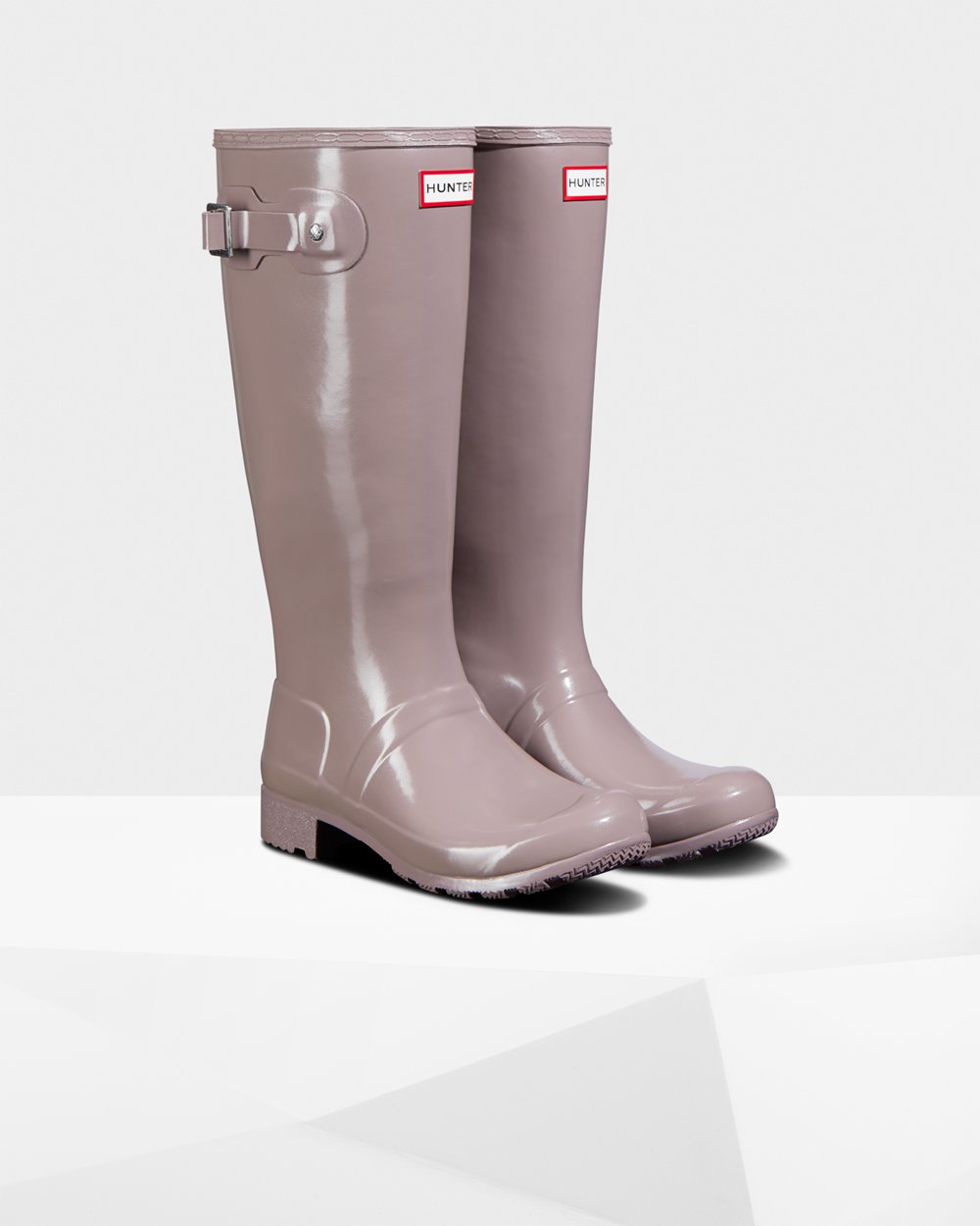 Hoge Regenlaarzen Dames - Hunter Original Tour Foldable Gloss - Paars - 29YXNBMPW